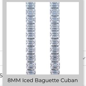 NWT 8mm 18" Moissanite Baguette Cuban Chain - The GUU Shop